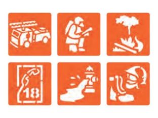 Graine Creative - Lot de 6 pochoirs - motif pompier