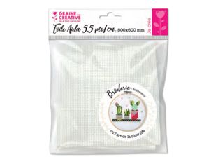 Graine Creative - toile aïda banche - 50 x 60 cm