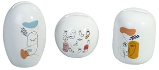 Lot de 3 tirelires SMILE "ABSTRACT FACES" 3 design différents