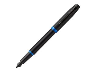 Parker IM Essential Vibrant Rings - Stylo plume noir/bleu - pointe fine