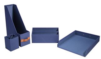 Carpentras Reborn - Parure de bureau - 4 pièces - bleu