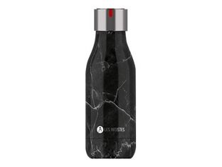 Les Artistes Paris - Gourde Bouteille isotherme 280 ml - marbre noir - acier inoxydable