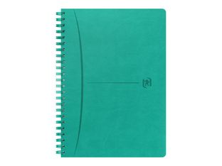 Oxford Signature - Cahier à spirale A5 - 160 pages - petits carreaux - turquoise