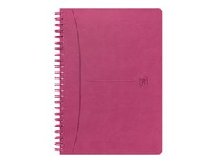 Oxford Office Signature - Carnet de notes à spirale - A5 - petits carreaux (5x5mm) - 160 pages - fuchsia