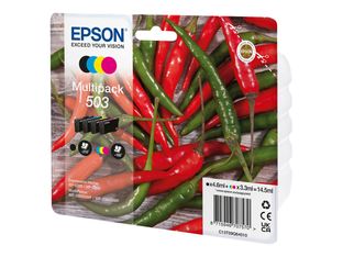 Epson 503 Piments - pack de 4 - noir, jaune, cyan, magenta - cartouche d'encre originale