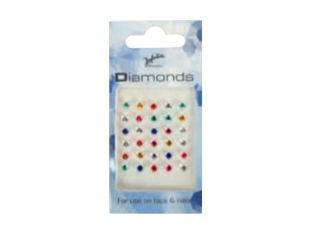 Jofrika - 30 pcs de bijoux autocollants pour peau et ongles - diamant multicolor