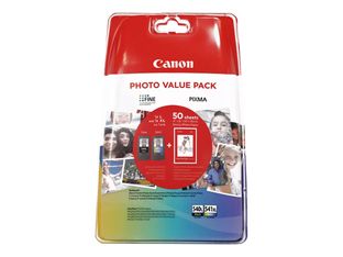 Canon PG-540L/CL-541XL Photo Value Pack - paquete de 2 - Alto rendimiento - negro, color (cian, magenta, amarillo) - original - brillante - kit de tanque de tinta / papel