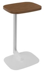 Gueridon ILO - L40xP30xH66cm - pieds blanc - finition noyer
