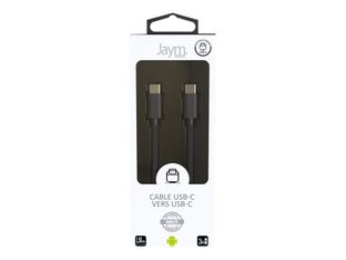 JAYM POP Collection - câble de charge et de synchronisation USB-C/USB-C - 1.5 m - noir