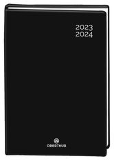 Agenda gommé - 1 jour par page - 12 x 17 cm - noir - Oberthur