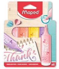Maped Fluo'peps Flex Pastel - Pack de 4 surligneurs - couleurs assorties