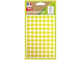 Apli Agipa - 462 Pastilles adhésives recyclées - jaune - diamètre 8 mm - réf 101780