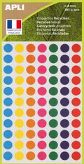 Apli Agipa - 385 Pastilles adhésives recyclées - couleurs assorties - diamètre 8 mm - réf 101781