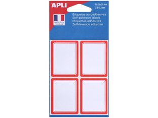 Apli Agipa - 32 Étiquettes scolaires cadre rouge - 38 x 50 mm - réf 111959