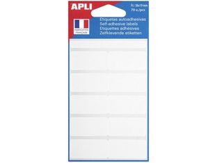 Apli Agipa - 70 Étiquettes adhésives blanches - 38 x 19 mm - réf 111916