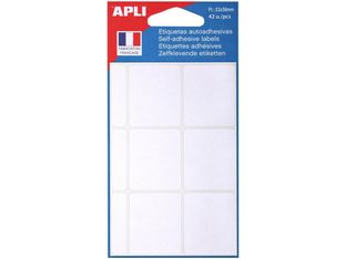 Apli Agipa - 42 étiquettes blanches adhésives - 32 x 38 mm - réf 111956