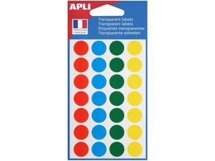 Apli Agipa - 140 Pastilles adhésives en plastique - couleurs assorties - diamètre 15 mm - réf 112849