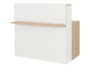 Banque d'accueil droite ZOOM - L120 cm - chêne structuré