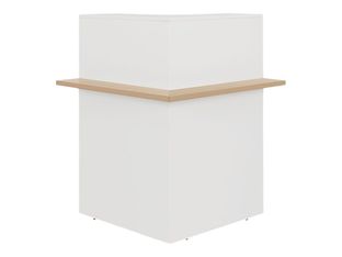 Banque d'accueil en angle à 90° ZOOM - L85 x H74 x P85 - chêne structuré
