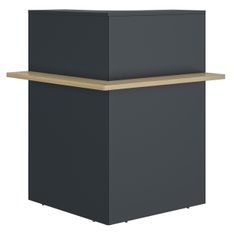 Banque d'accueil en angle à 90° ZOOM - L85 x H74 x P85 - chêne bocage