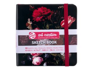 Talens Art Creation - Carnet de croquis - 120 x 120 mm - 80 feuilles - blanc - fleurs