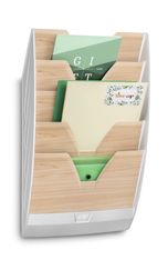 CEP ReCeption 154 - Trieur mural 5 compartiments jusqu'à 24 x 32 cm - blanc/hêtre