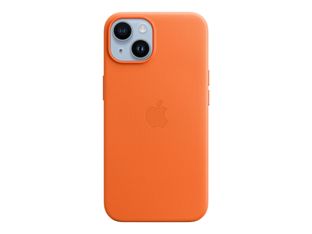 Apple - coque de protection en cuir avec MagSafe pour iPhone 14 - orange