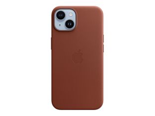 Apple - coque de protection en cuir avec MagSafe pour iPhone 14 - terre de sienne