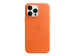 Apple - coque de protection en cuir avec MagSafe pour iPhone 14 Pro Max - orange