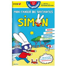 Cahier de vacances Simon - Les incollables - Petite Section à Moyenne Section - 3/4 ans