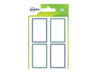 Avery - 24 Étiquettes scolaires - 36 x 56 mm - bleu/vert