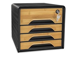 Silva by CEP - Module de classement 4 tiroirs - silva bamboo - blanc/bois