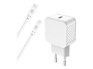BIGBEN Connected - Chargeur secteur pour smartphone 20W - Power Delivery + Cable USB C/Lightning - Blanc