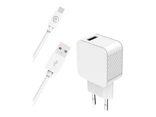 BigBen Connected - chargeur secteur pour smartphone + câble USB A/micro USB - blanc