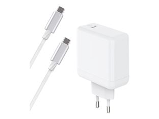 BIGBEN Connected - chargeur secteur pour smartphone - 65W - Power Delivry GaN + Cable USB C/ USB C - Blanc