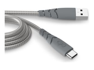 Force Power - Câble Ultra-renforcé - USB A/USB C - 2 m - 3A - Gris - Garanti à vie