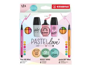 STABILO Pastellove Special Edition - Set d'écriture 18 pièces - couleurs assorties