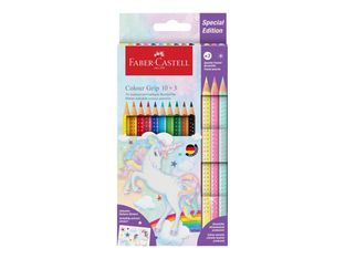 Faber-Castell Colour Grip Licorne - 10 Crayons de couleur + 3 gratuits