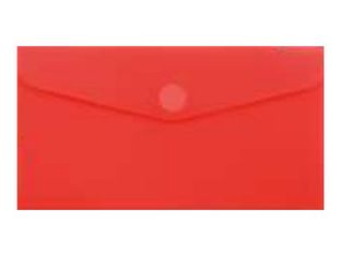 Wonday - Pochette polypro à scratch - 12,5 x 22,5 cm - Rouge semi-transparent