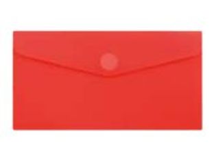 Wonday - Pochette polypro à scratch - 17,9 x 24,9 cm - Rouge semi-transparent