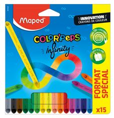 Maped Color'Peps - 15 Crayons de couleur Infinity - pochette carton