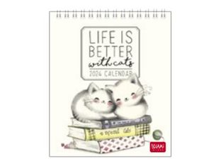 Legami Special Edition - Calendrier 2024 - 12 x 14,5 cm - chats endormis