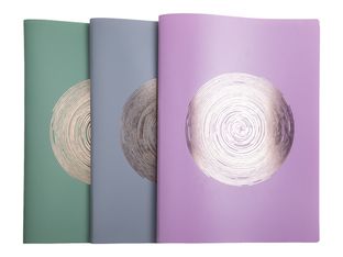 Exacompta Ellipse - Porte vues - 40 vues - A4 - timbre en or rose - gris, vert céladon, vieux rose