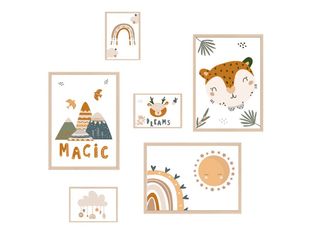 Color Pop - Lot de 6 affiches de décoration murale pour enfants (sans cadre)
