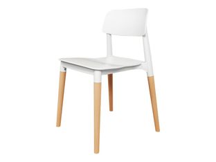 Lot de 4 chaises SCANDINAVE - pieds bois - blanc
