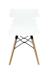 Lot de 4 chaises TESS - pieds bois et acier noir - blanc