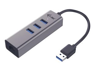 i-Tec USB 3.0 Metal - Hub - 3 x SuperSpeed USB 3.0 + 1 x 10/100/1000 - de bureau