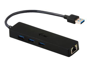 i-Tec USB 3.0 Slim HUB - Hub - 3 x SuperSpeed USB 3.0 + 1 x 10/100/1000 