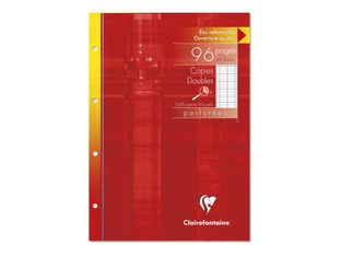 Clairefontaine - copies doubles pour déficients visuels - 96 pages - A4 - grands carreaux noirs agrandis