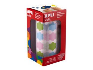 APLI kids - Adhésif décoratif - 900 pièces - fleur - 20 x 18 mm - 30 feuilles - bleu pastel, rose pastel, vert pastel - permanent